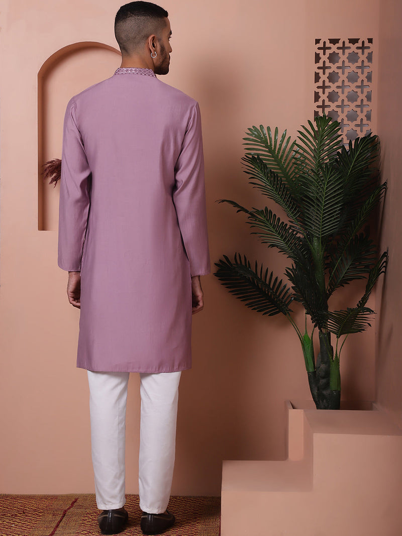 Men's Embroidered and Sequins Kurta with Pyjama