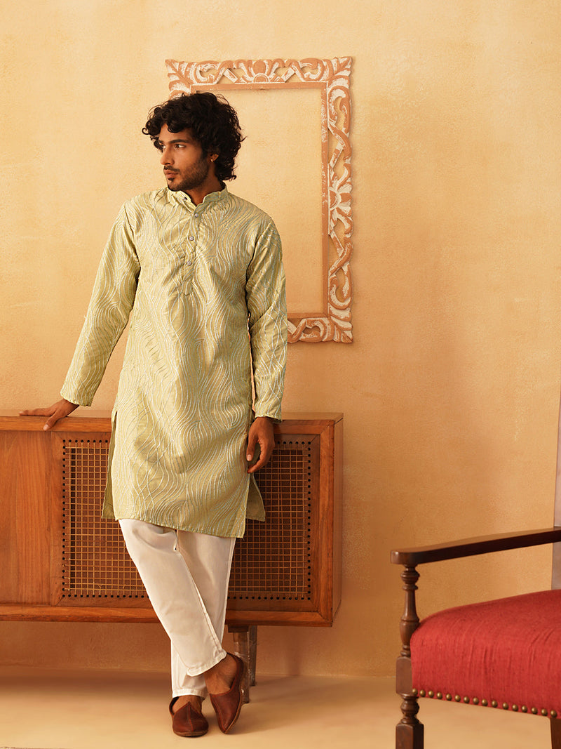 Embroidered Kurta Pyjama for Men