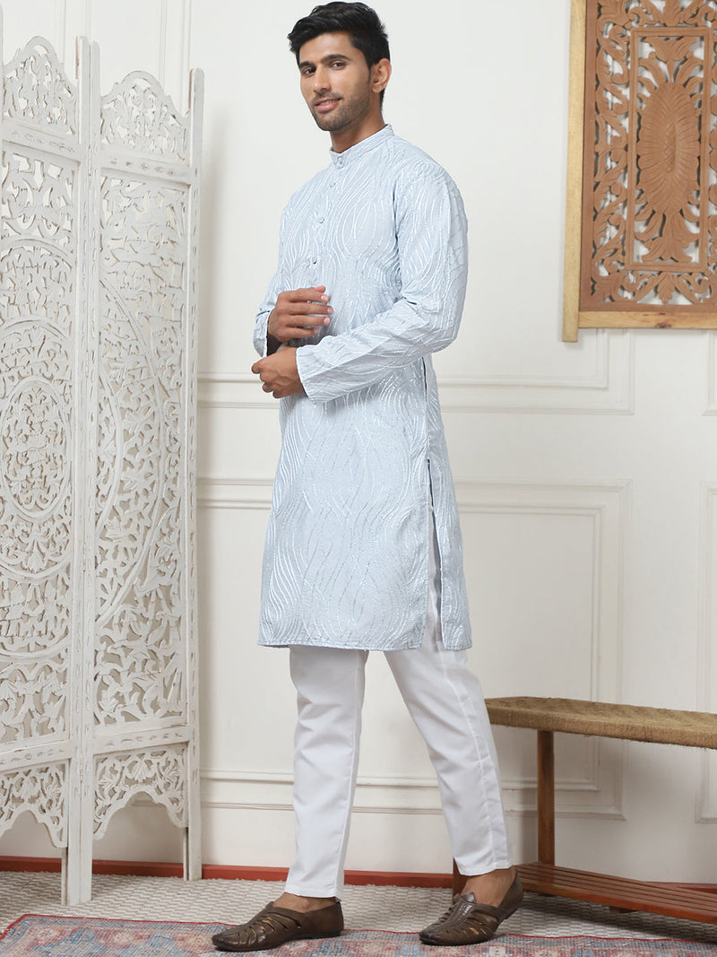 Embroidered Kurta Pyjama for Men