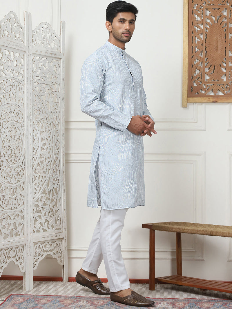 Embroidered Kurta Pyjama for Men