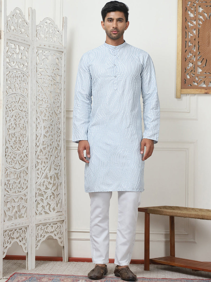 Embroidered Kurta Pyjama for Men