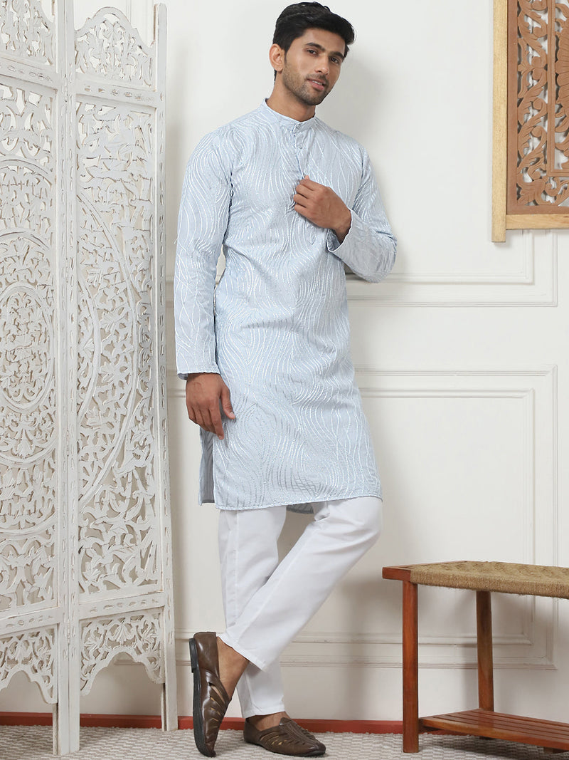 Embroidered Kurta Pyjama for Men