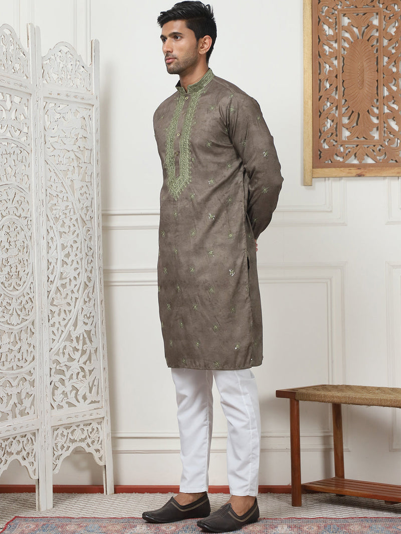 Men's Embroidered & Sequin Kurta Pyjama Sets