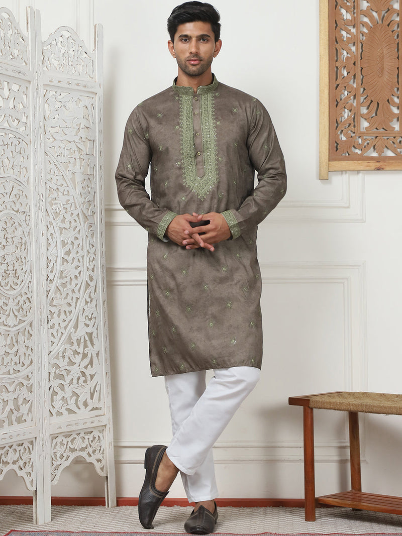 Men's Embroidered & Sequin Kurta Pyjama Sets