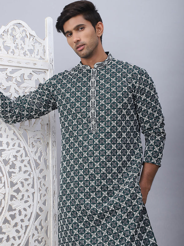 Embroidered Kurta Pyjama for Men