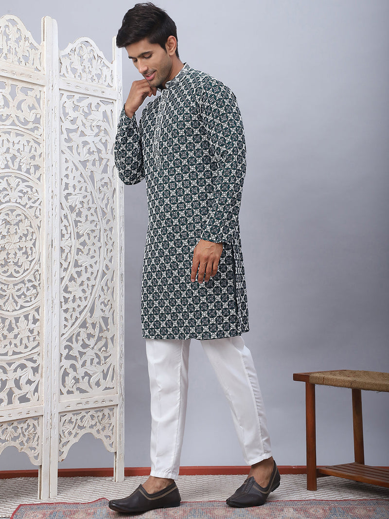 Embroidered Kurta Pyjama for Men