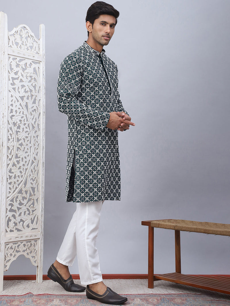 Embroidered Kurta Pyjama for Men