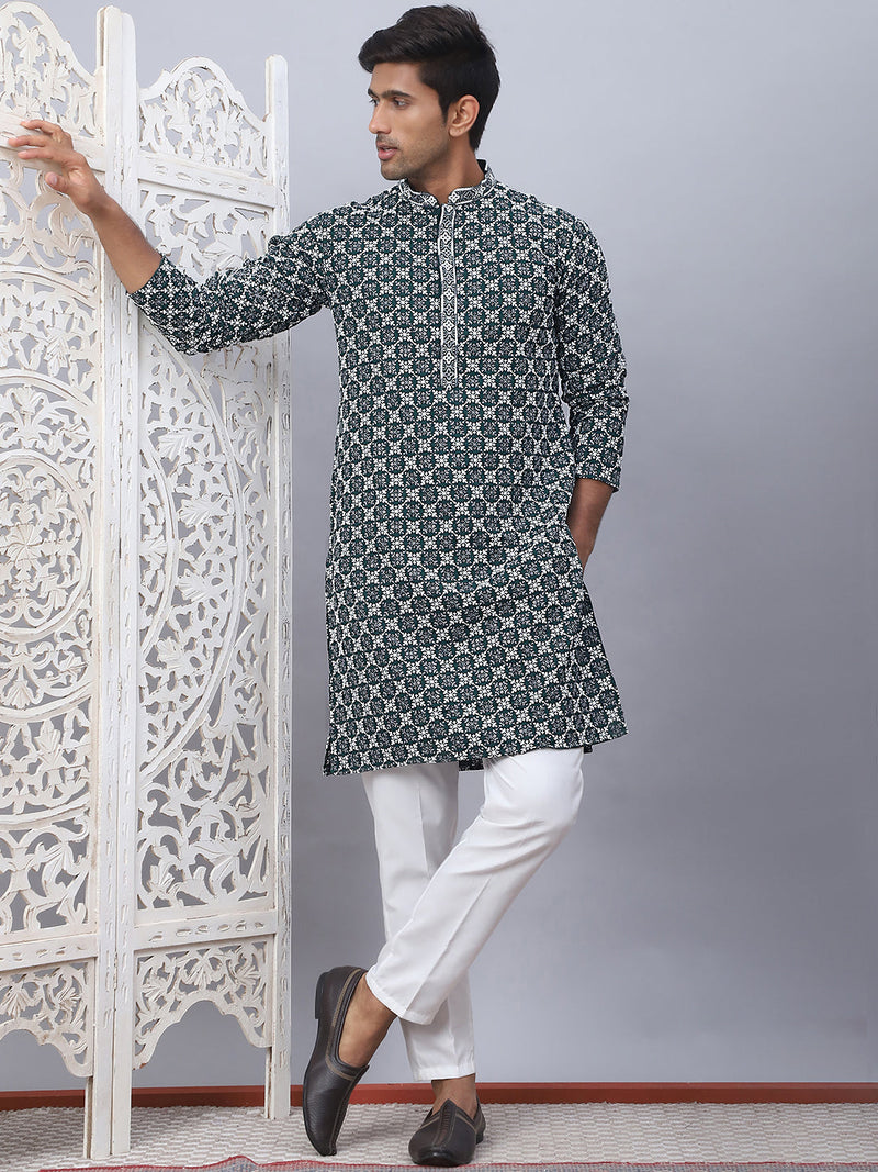 Embroidered Kurta Pyjama for Men