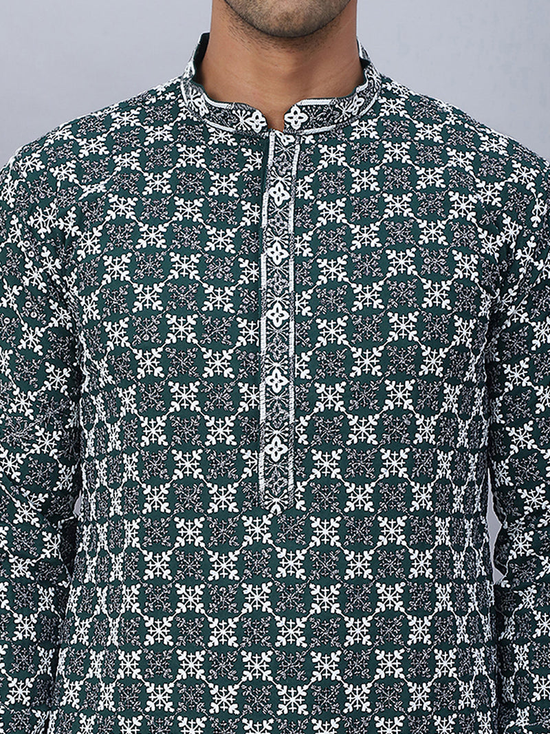 Embroidered Kurta Pyjama for Men