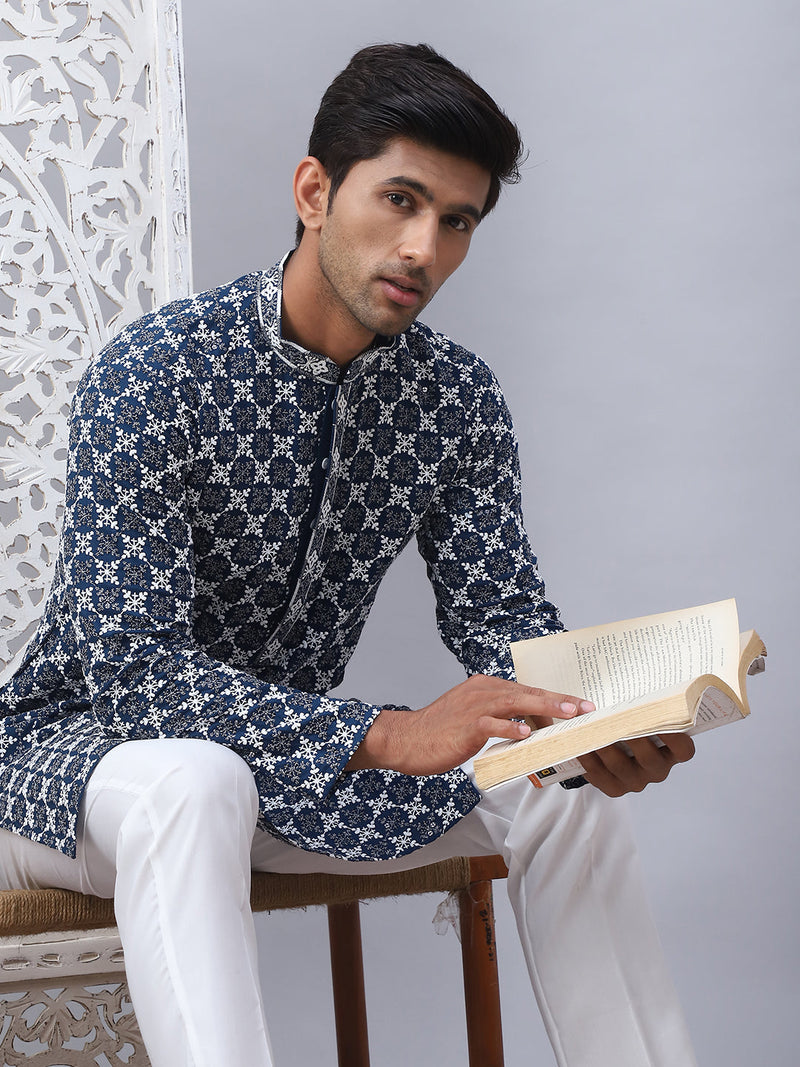 Embroidered Kurta Pyjama for Men