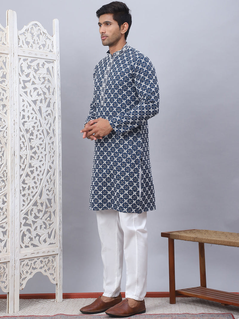 Embroidered Kurta Pyjama for Men