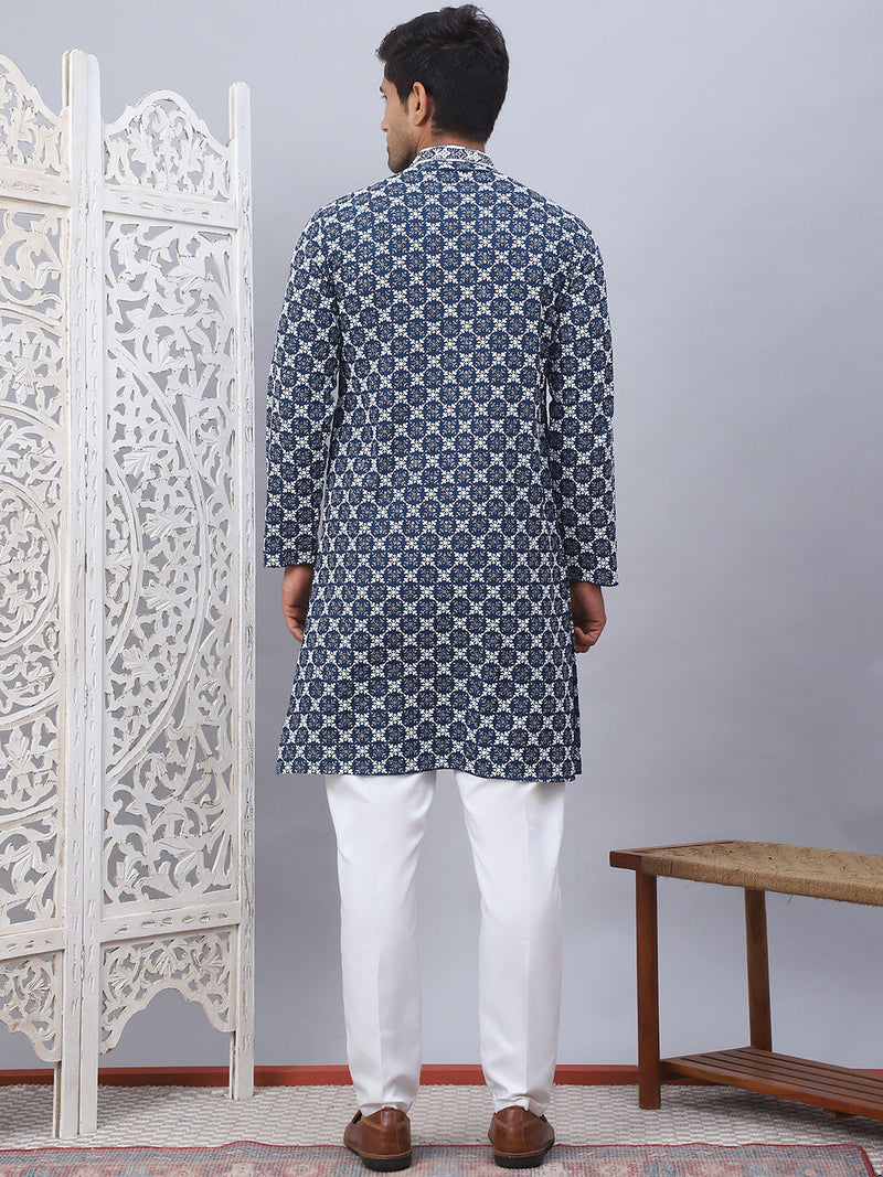 Embroidered Kurta Pyjama for Men