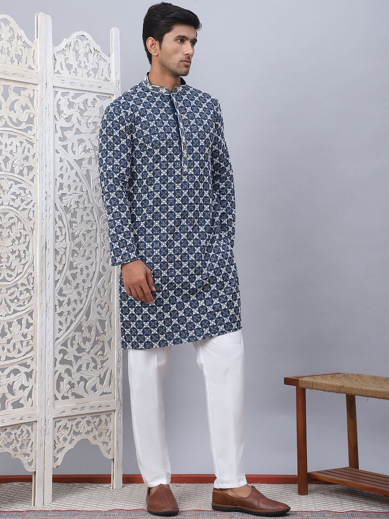 Embroidered Kurta Pyjama for Men