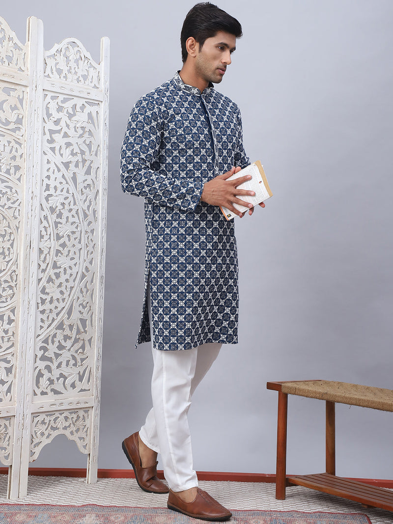 Embroidered Kurta Pyjama for Men