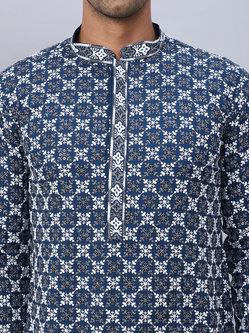 Embroidered Kurta Pyjama for Men