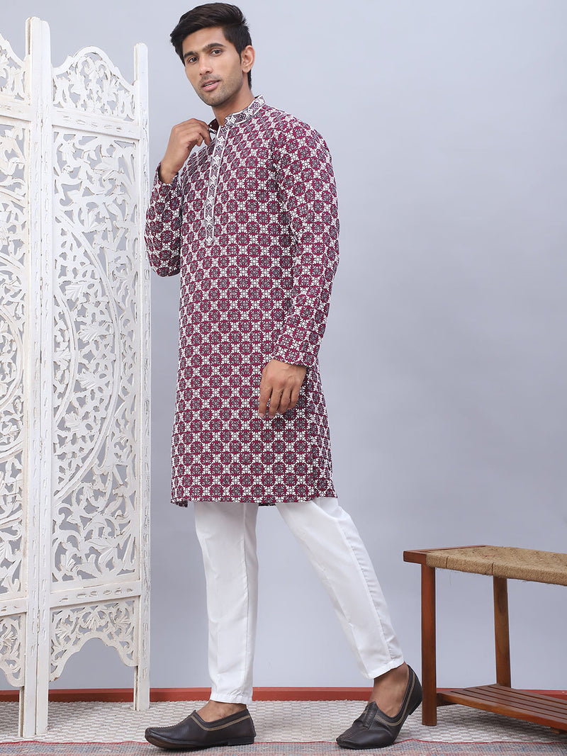 Embroidered Kurta Pyjama for Men