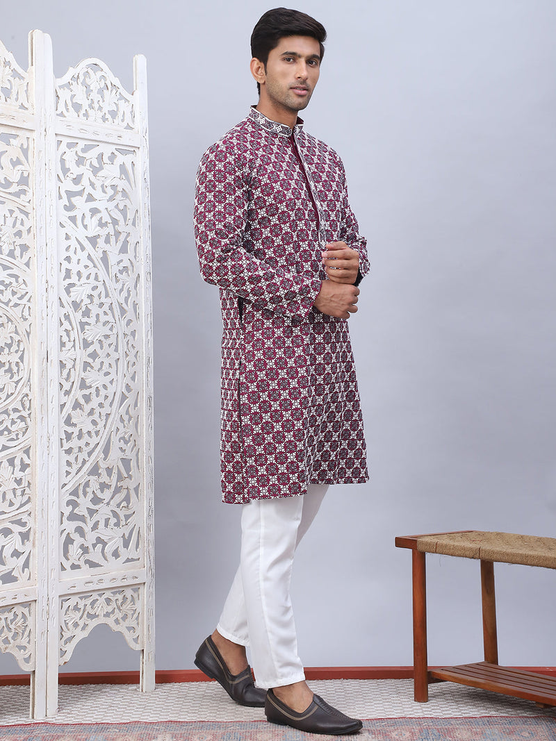 Embroidered Kurta Pyjama for Men