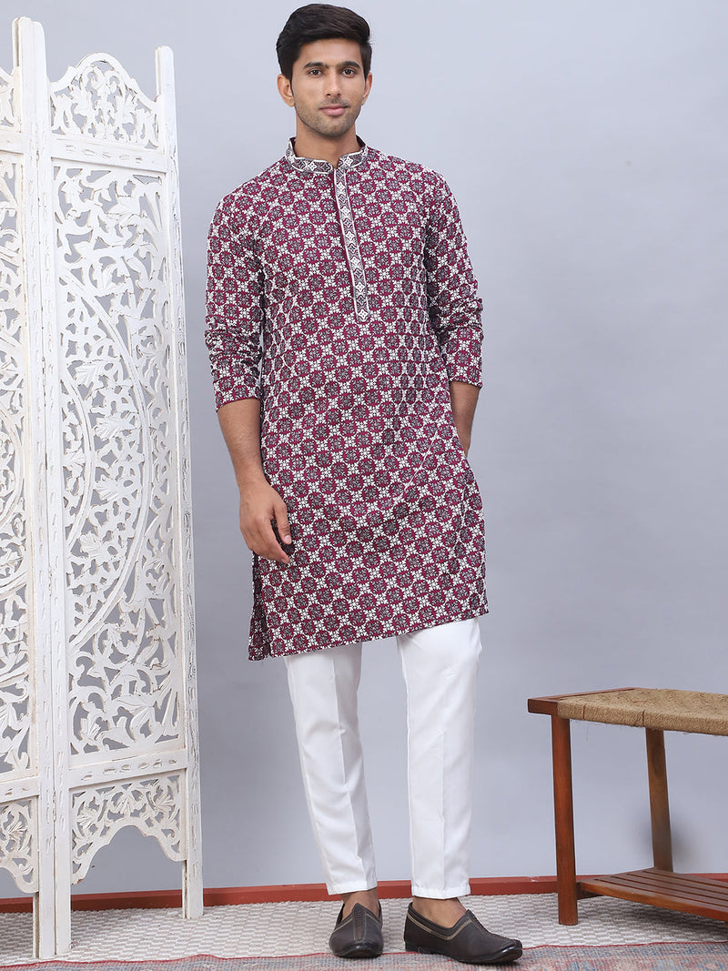 Embroidered Kurta Pyjama for Men