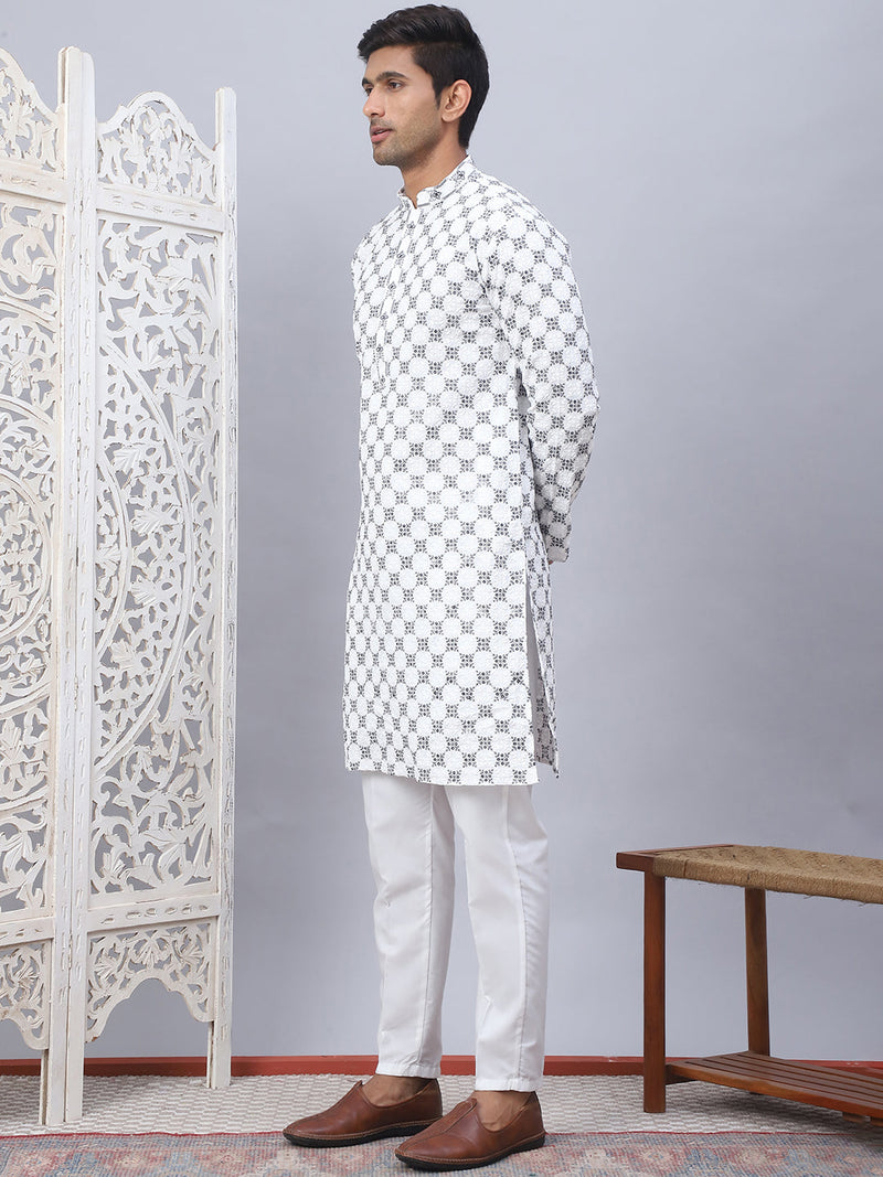 Embroidered Kurta Pyjama for Men