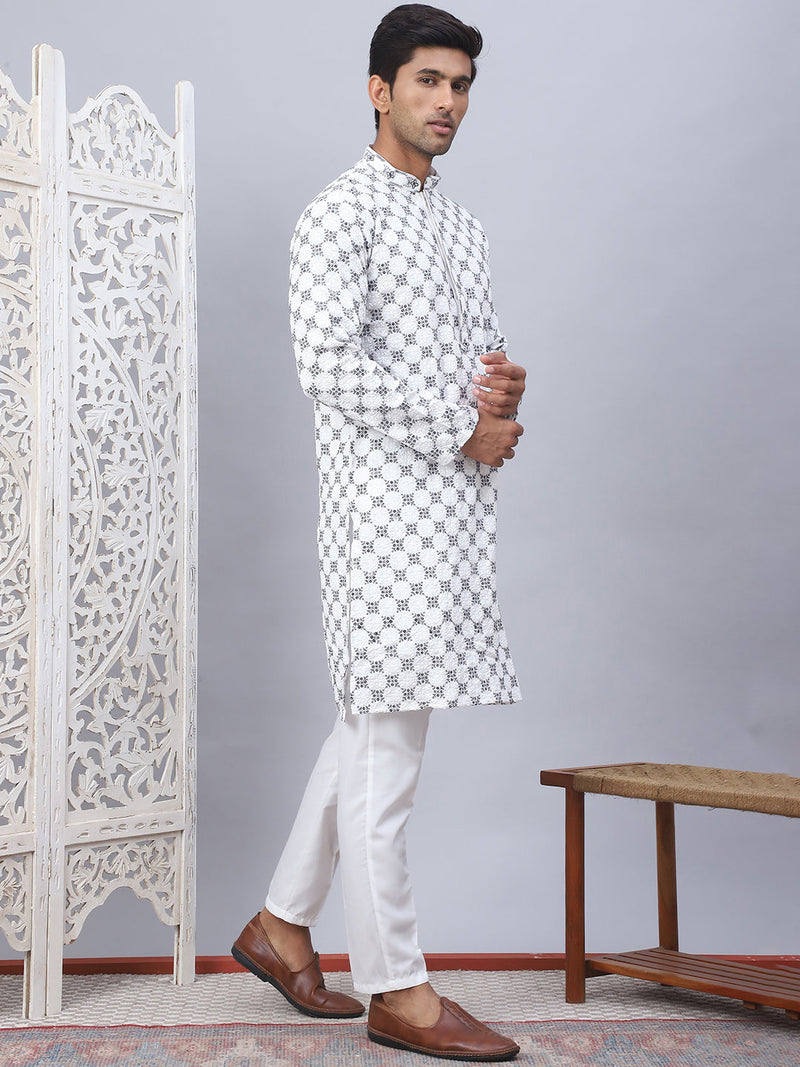 Embroidered Kurta Pyjama for Men