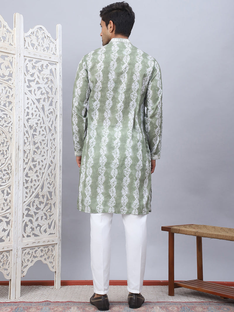 Tie-dye Embroidered & Sequin Kurta With Pyjama