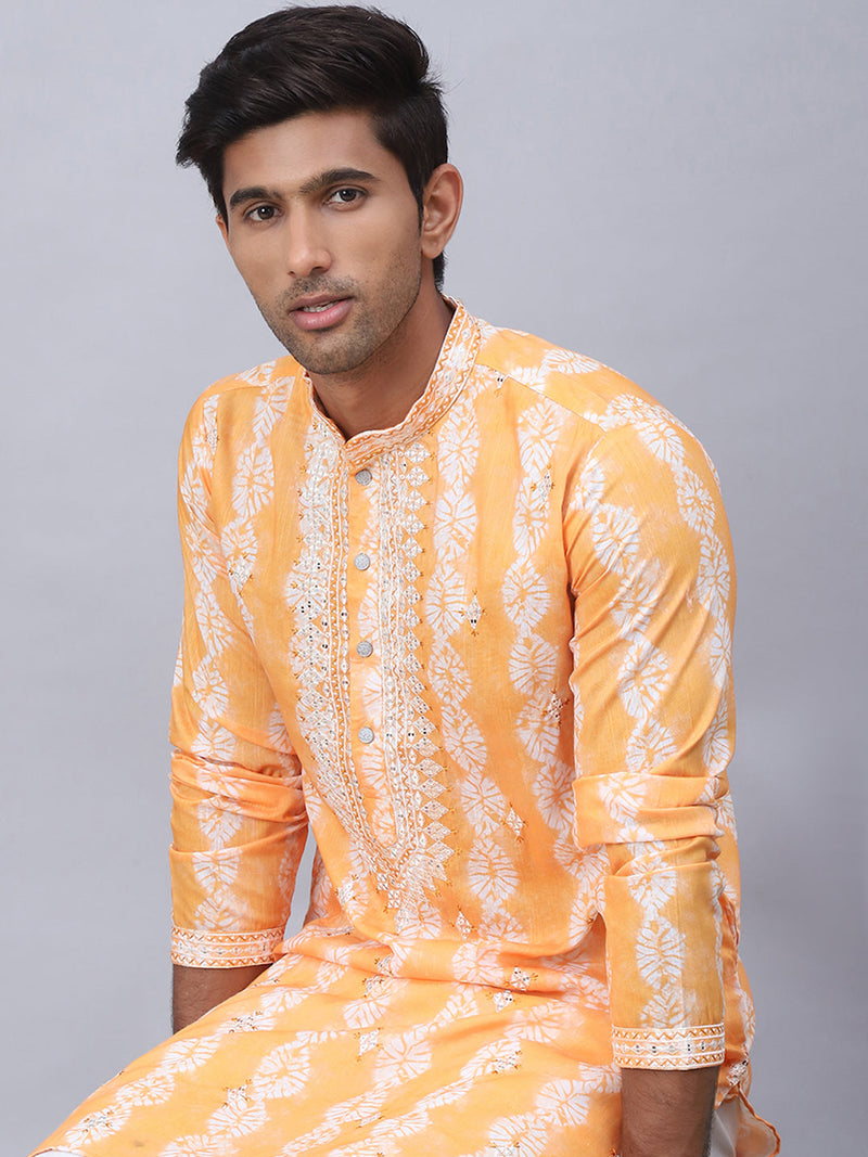 Tie-dye Embroidered & Sequin Kurta With Pyjama