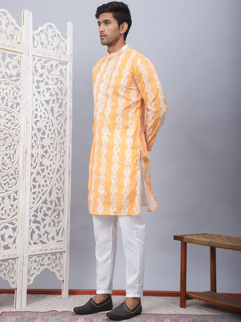 Tie-dye Embroidered & Sequin Kurta With Pyjama