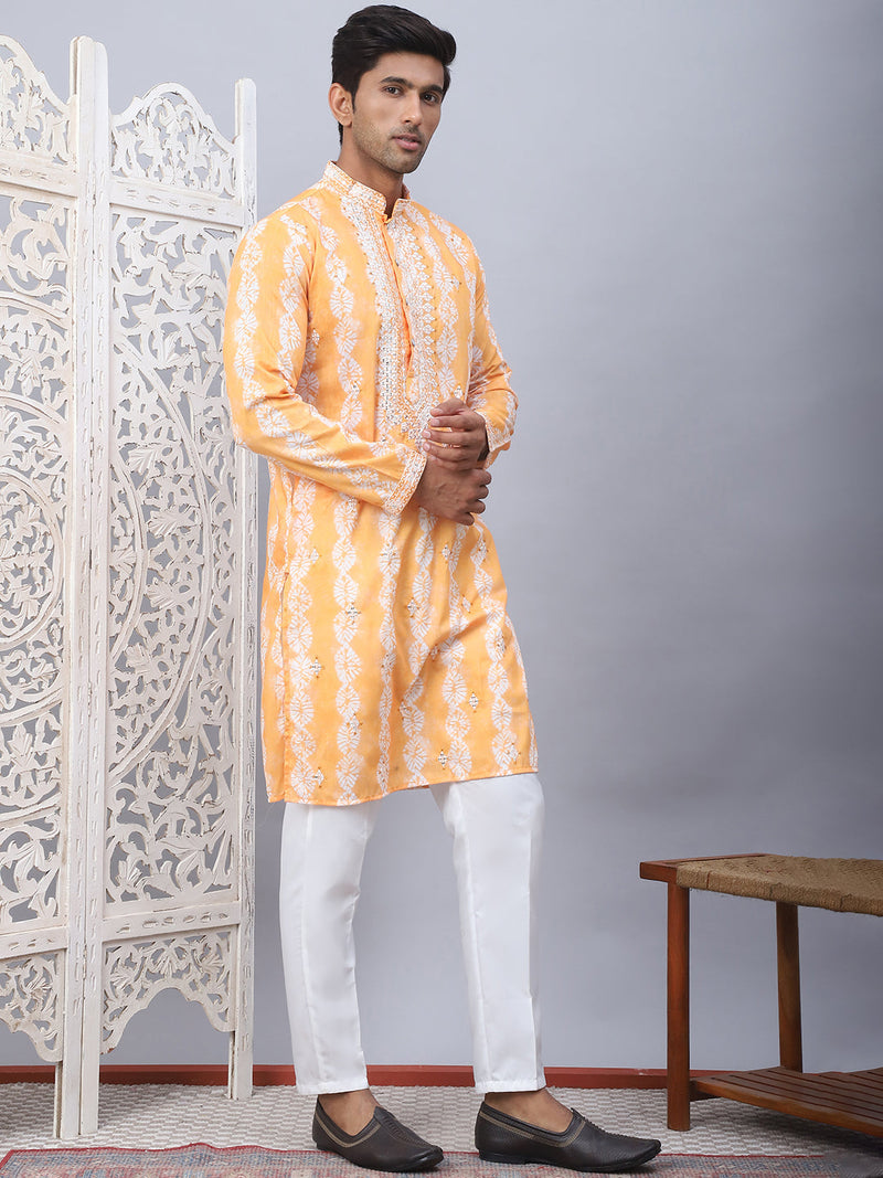 Tie-dye Embroidered & Sequin Kurta With Pyjama