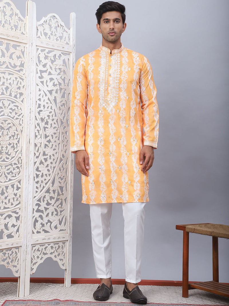 Tie-dye Embroidered & Sequin Kurta With Pyjama