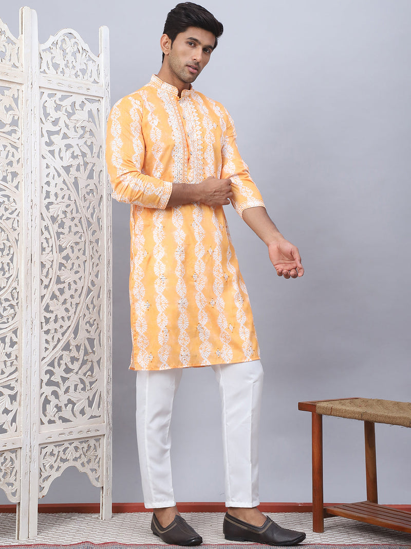 Tie-dye Embroidered & Sequin Kurta With Pyjama