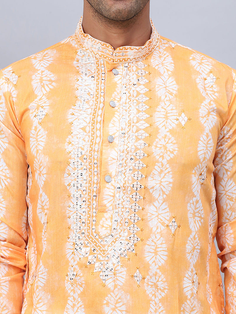 Tie-dye Embroidered & Sequin Kurta With Pyjama