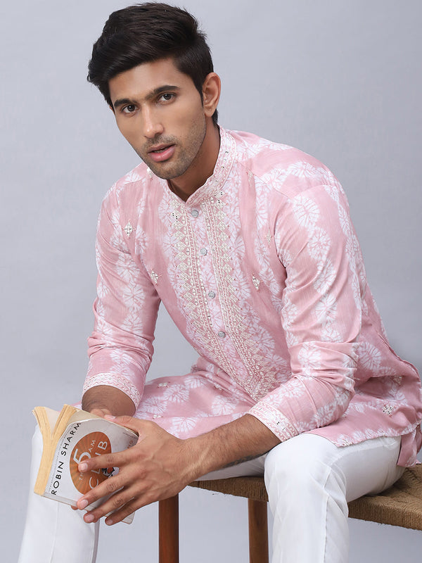 Tie-dye Embroidered & Sequin Kurta With Pyjama