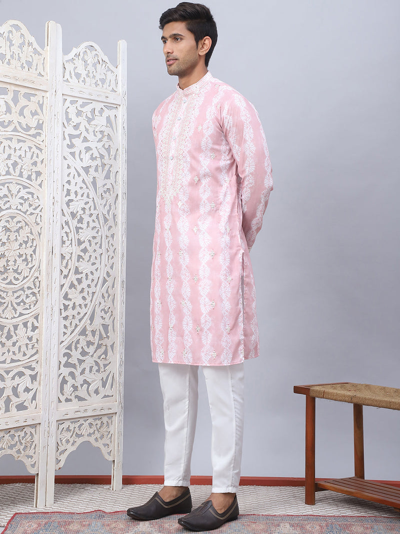 Tie-dye Embroidered & Sequin Kurta With Pyjama