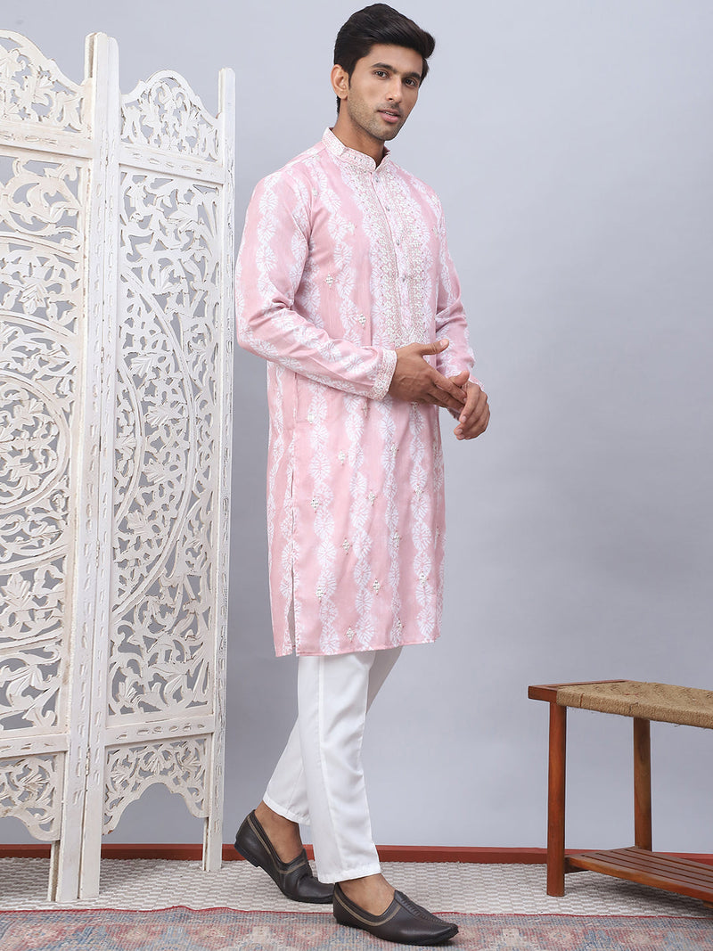 Tie-dye Embroidered & Sequin Kurta With Pyjama