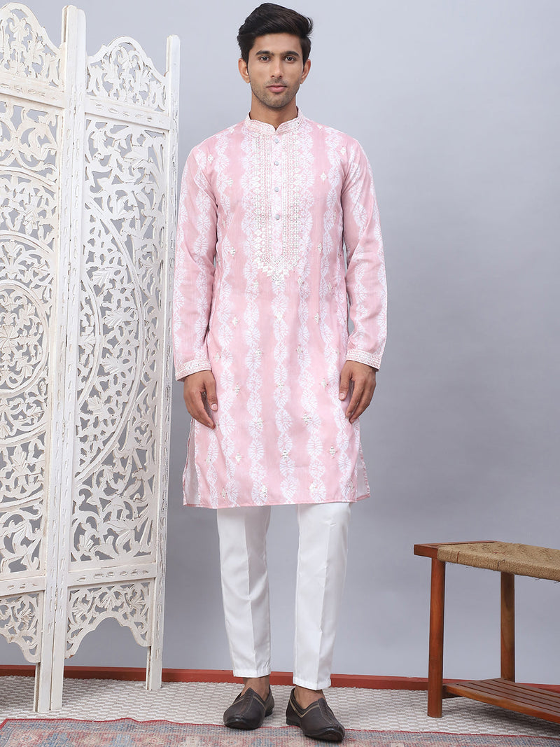 Tie-dye Embroidered & Sequin Kurta With Pyjama