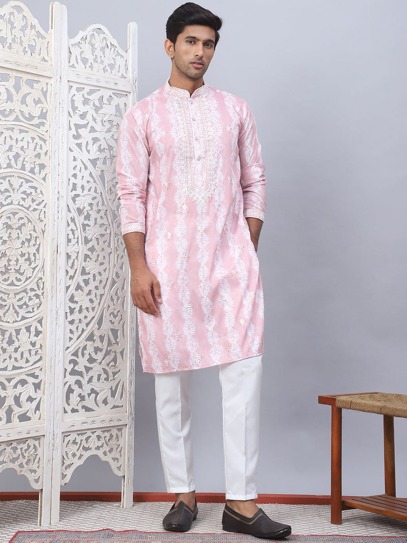 Tie-dye Embroidered & Sequin Kurta With Pyjama