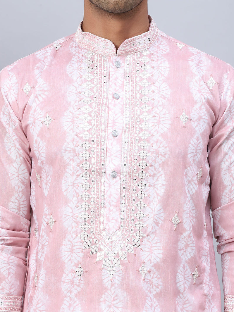 Tie-dye Embroidered & Sequin Kurta With Pyjama