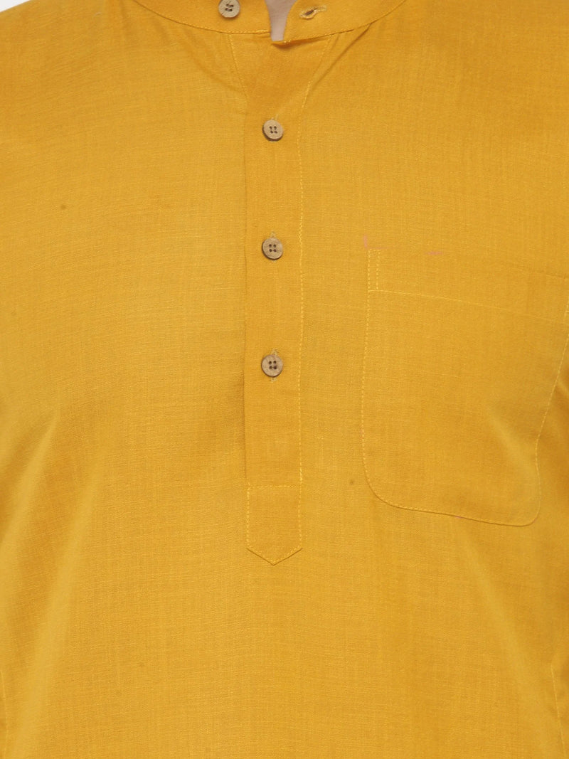 Yellow & White Solid Kurta with Churidar - Jompers