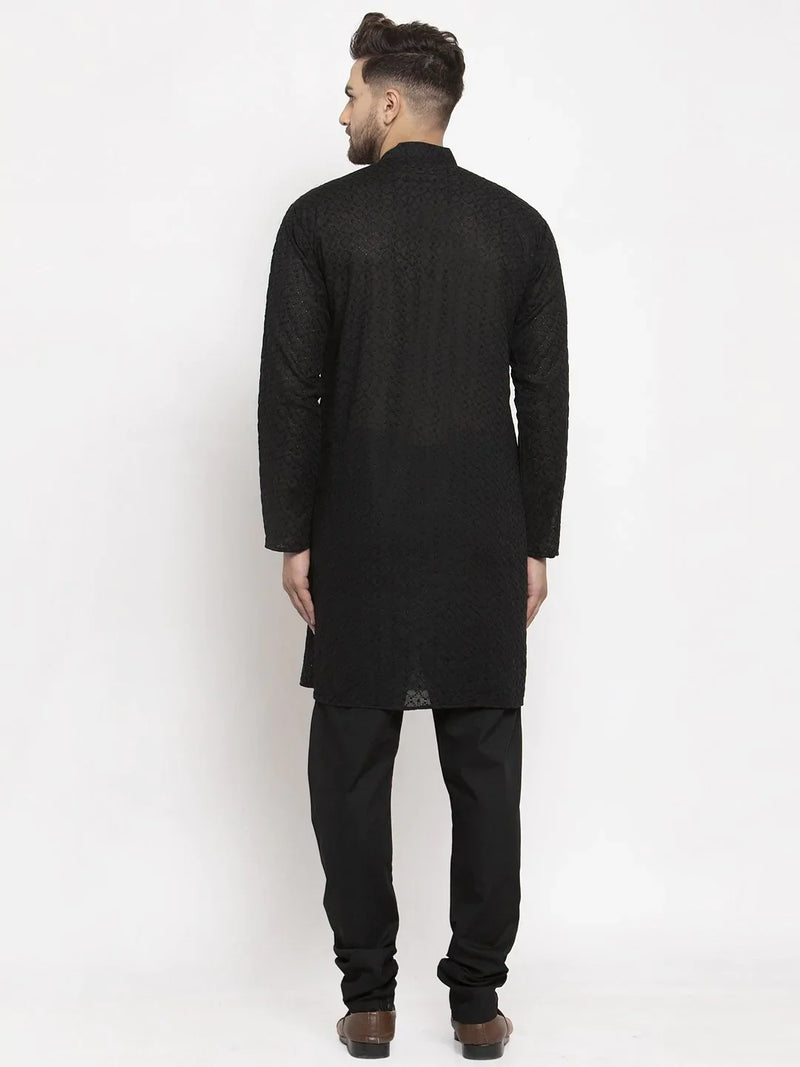 Jompers Men Black Chikan Kurta Only ( KO 561 Black )