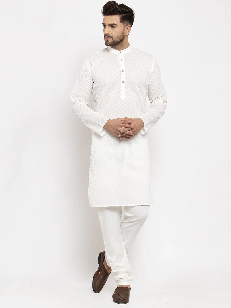 Jompers Men Cream Chikan Kurta Only ( KO 561 Cream )