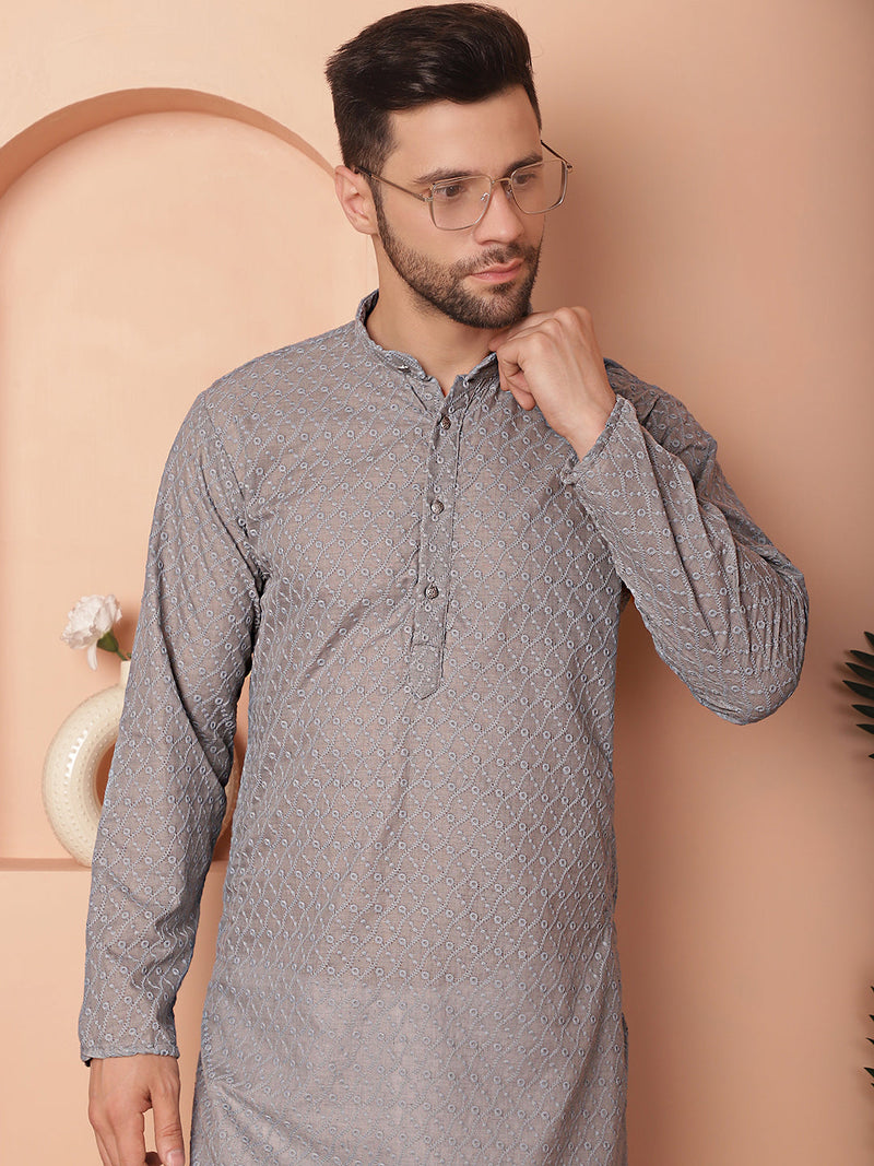 Chikankari Pure Cotton Kurta with Churidar