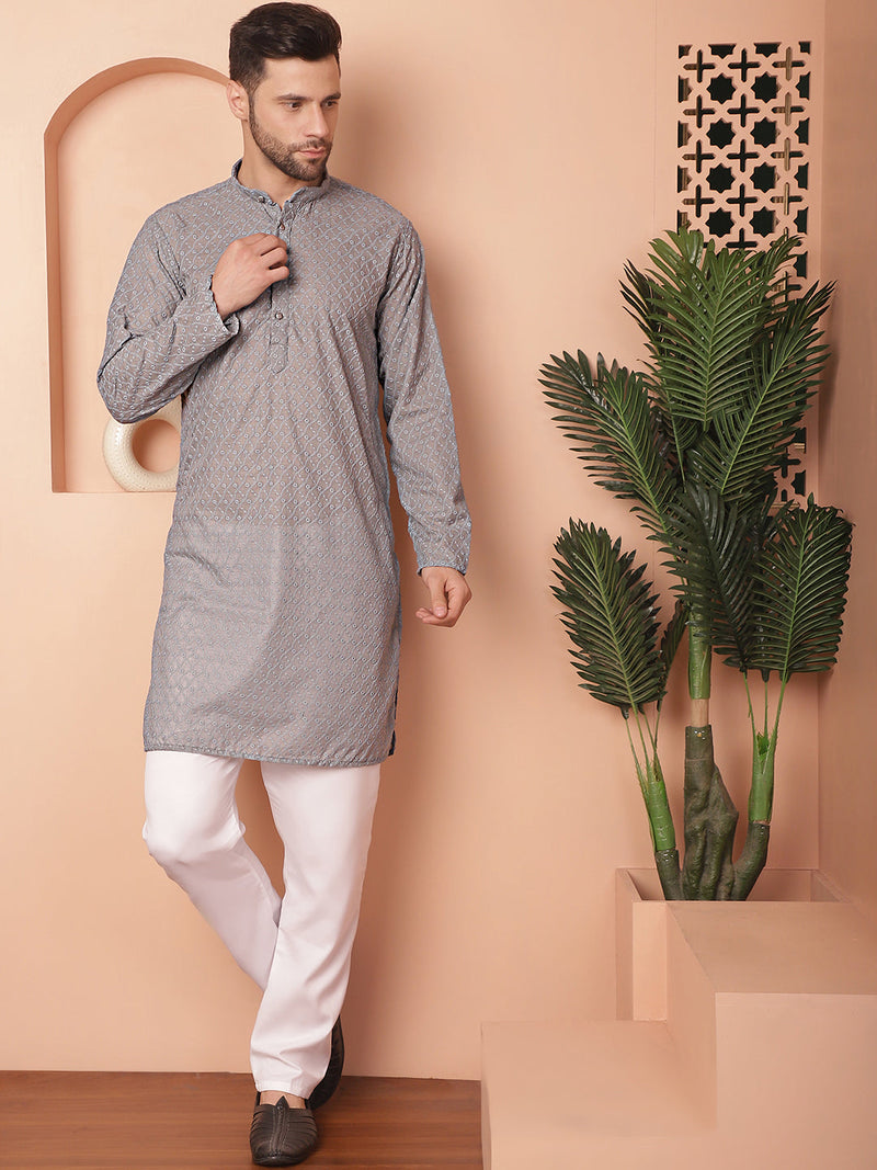 Chikankari Pure Cotton Kurta with Churidar