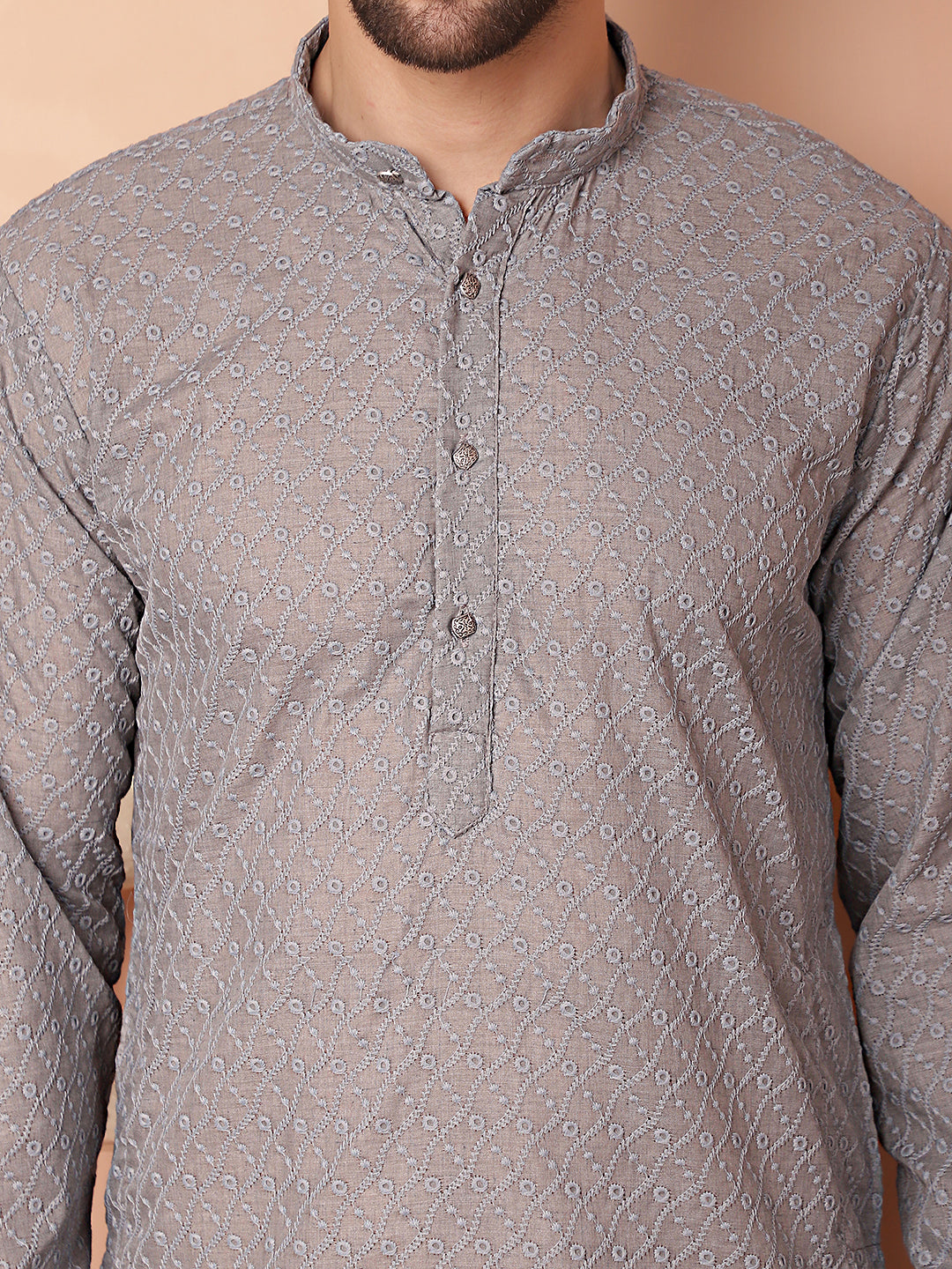 Chikankari Pure Cotton Kurta with Churidar