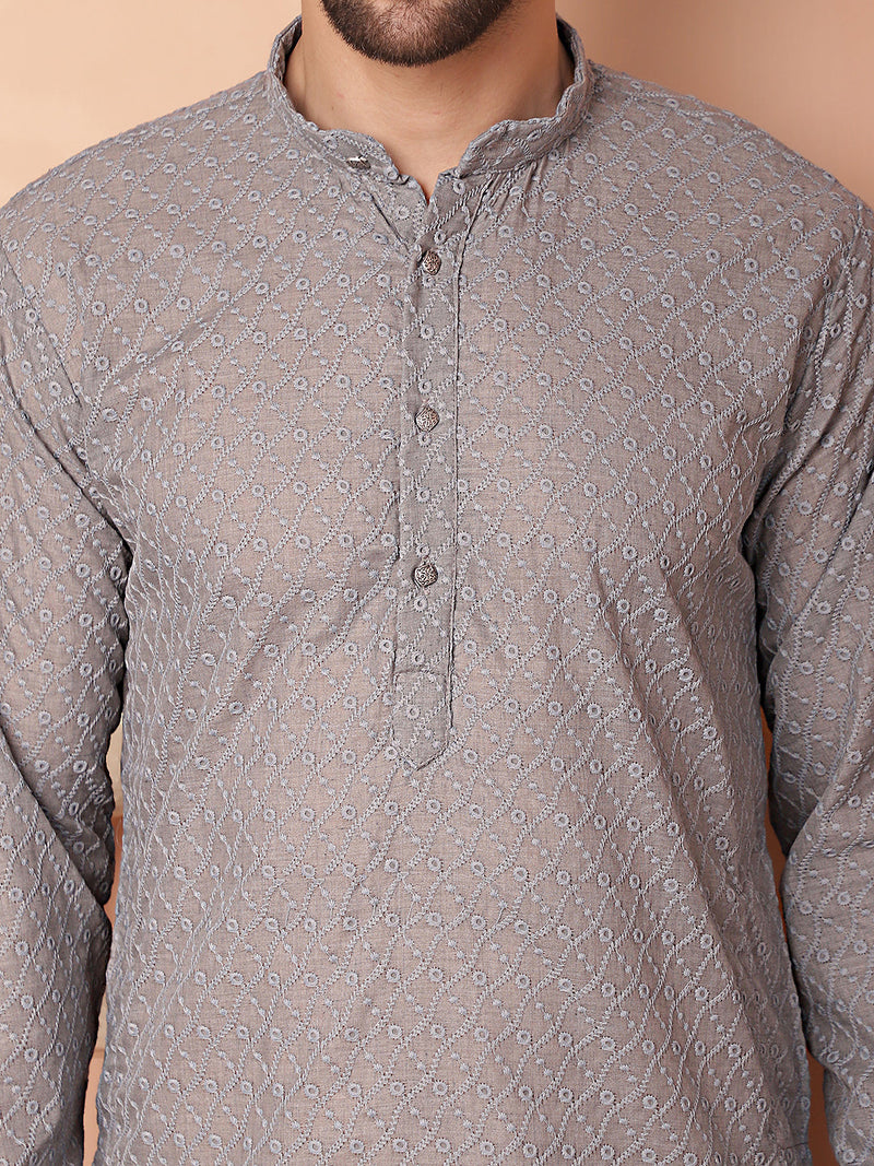 Chikankari Pure Cotton Kurta with Churidar