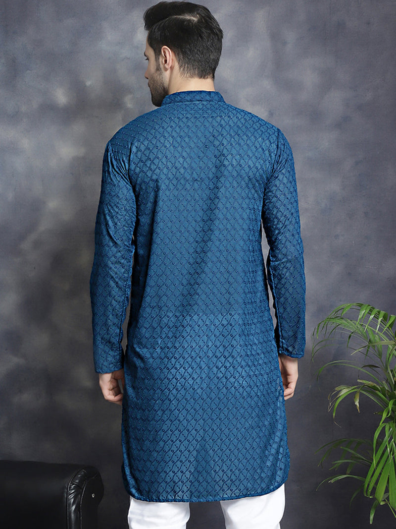 Chikankari Pure Cotton Kurtas ( KO 561Peacock )