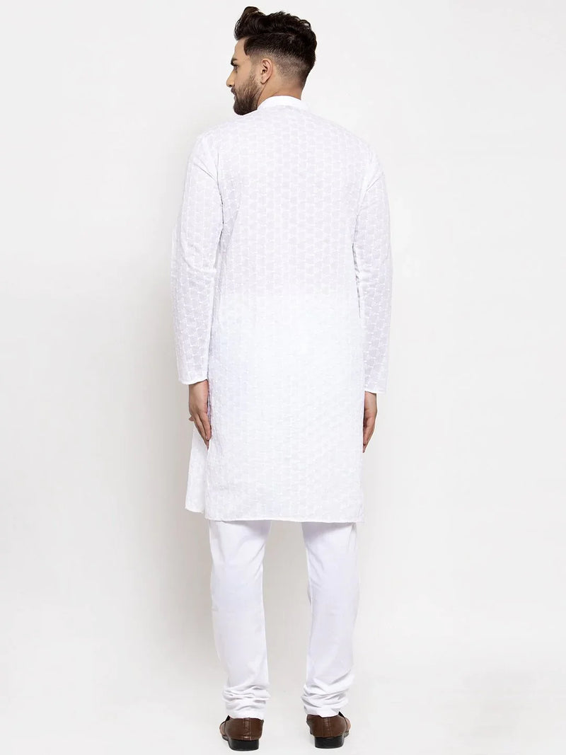 Jompers Men White Chikan Kurta Only ( KO 561 White )