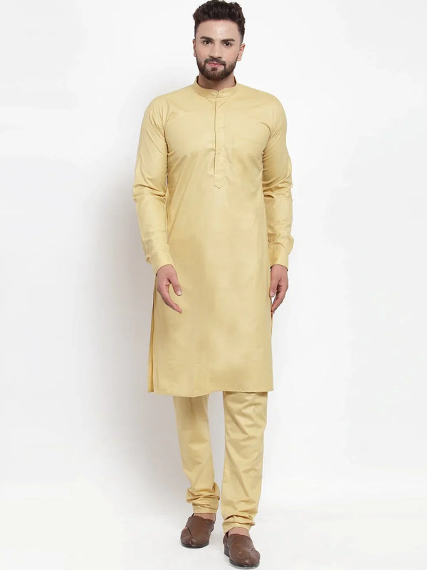 Jompers Men Beige Solid Kurta with Churidar ( JOKP 592 Beige )