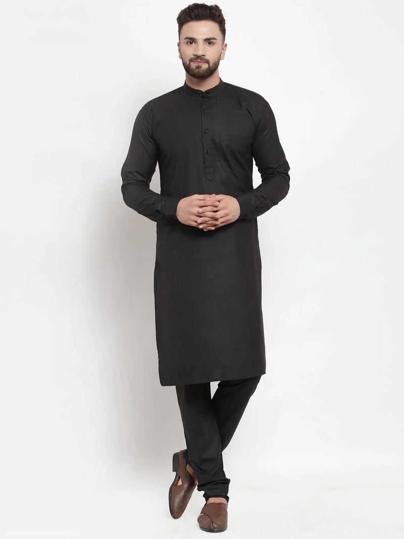 Jompers Men Black Solid Kurta Only ( KO 592 Black )