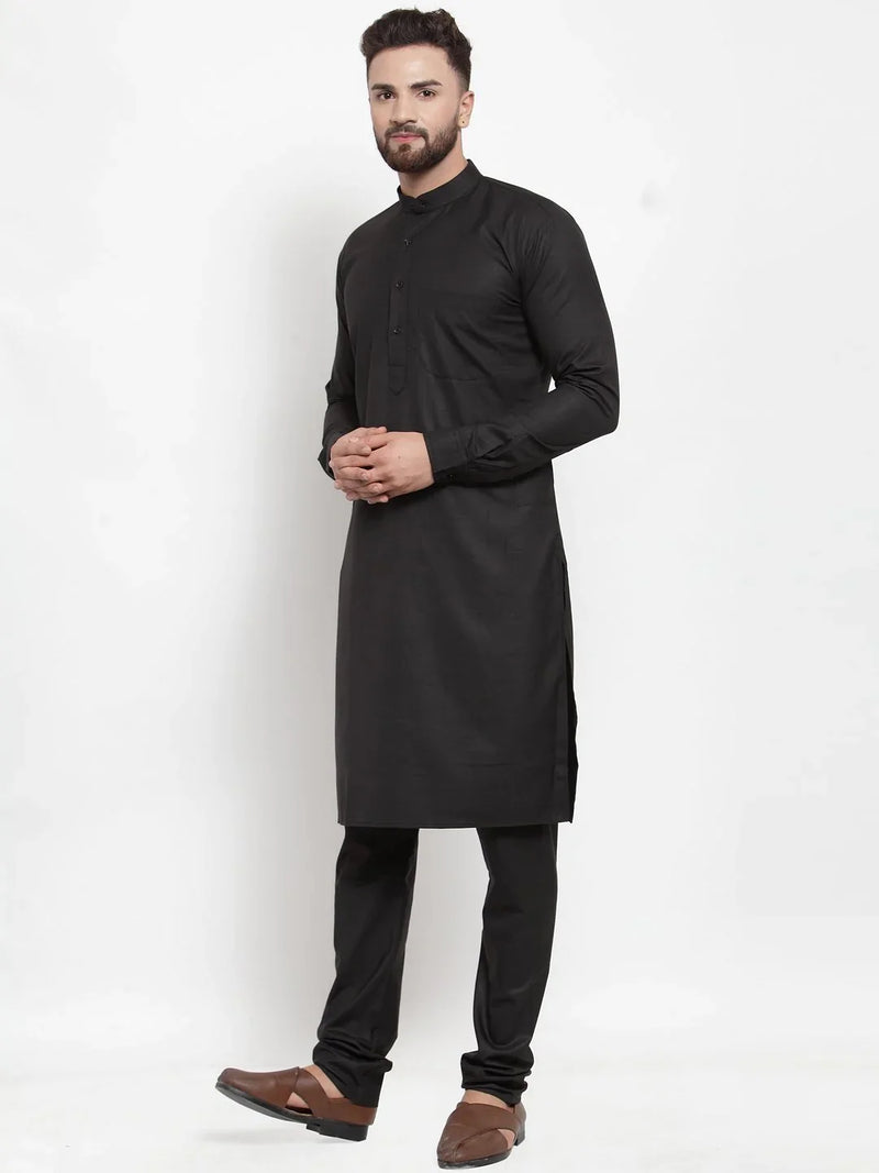 Jompers Men Black Solid Kurta Only ( KO 592 Black )