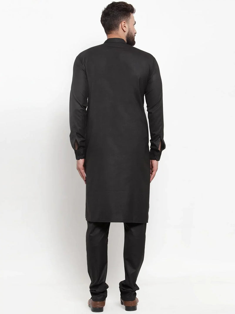 Jompers Men Black Solid Kurta Only ( KO 592 Black )